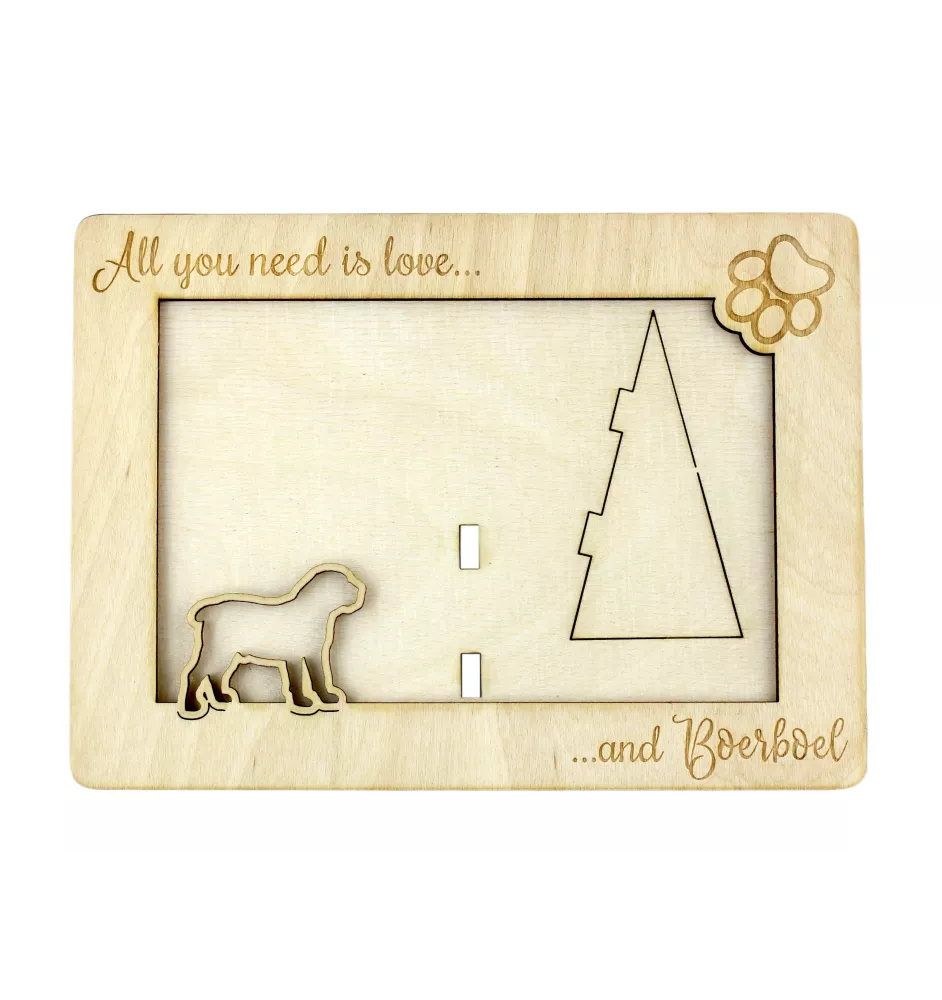 Boerboel - Fotorahmen, gravierter Holzrahmen, ein schönes Gadget für den Hundeliebhaber von Art-Dog