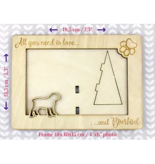 Boerboel - Fotorahmen, gravierter Holzrahmen, ein schönes Gadget für den Hundeliebhaber von Art-Dog