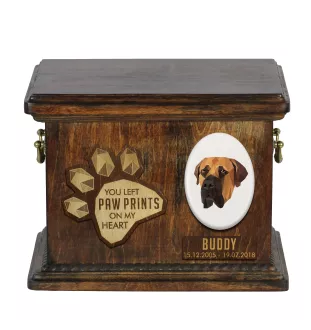 Boerboel drewnianai urna z psem Art-Dog