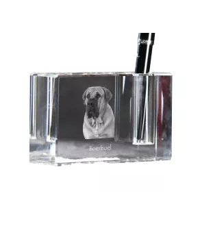 Boerboel - Porte-stylos, organiseur en cristal avec photo de chien, décoration de bureau unique par la marque Art-Dog