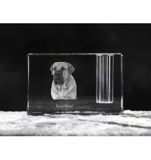 Boerboel - Stifthalter, Kristallorganizer mit Hundefoto, einzigartige Schreibtischdekoration der Marke Art-Dog
