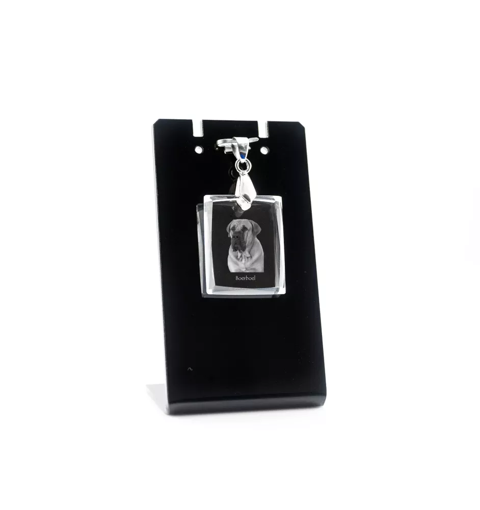 Boerboel, South African Mastiff - Crystal dog pendant, photo necklace, unique jewellery by Art-Dog