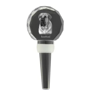 Boerboel, South African Mastiff - Crystal bottle stopper, unique wine stopper with photo, personalised gift for sommelier by Art-Dog brand