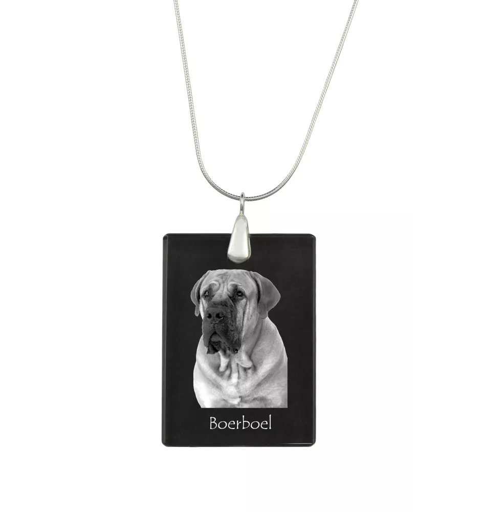 Boerboel, South African Mastiff - Crystal pendant with dog, silver necklace with photo, personalised pendant by Art-Dog brand