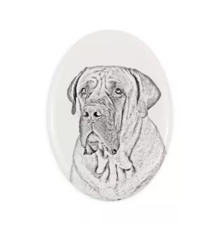 Boerboel - Gedenktafel mit einem Foto eines Hundes, Grabplatte mit Druck, personalisierte ovale Platte der Marke Art-Dog