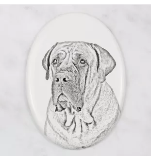 Boerboel - Gedenktafel mit einem Foto eines Hundes, Grabplatte mit Druck, personalisierte ovale Platte der Marke Art-Dog