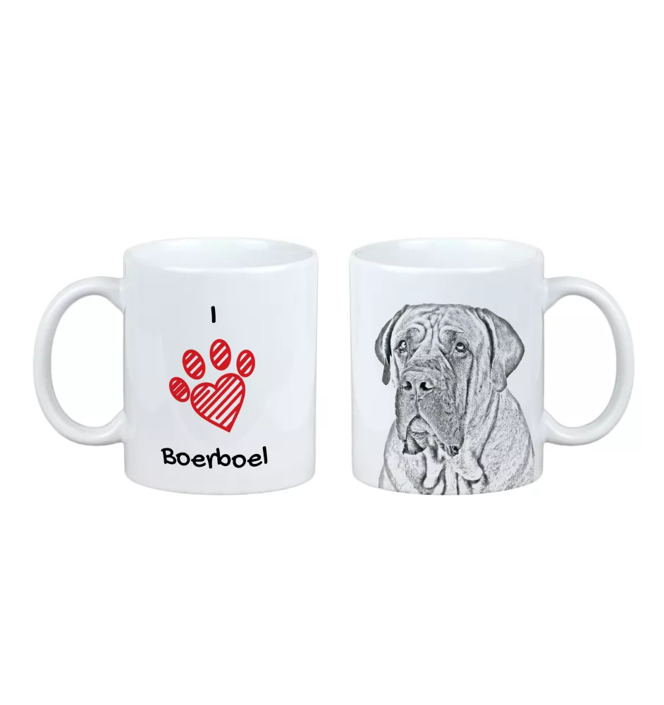 Boerboel kubek z psem I love Art-Dog