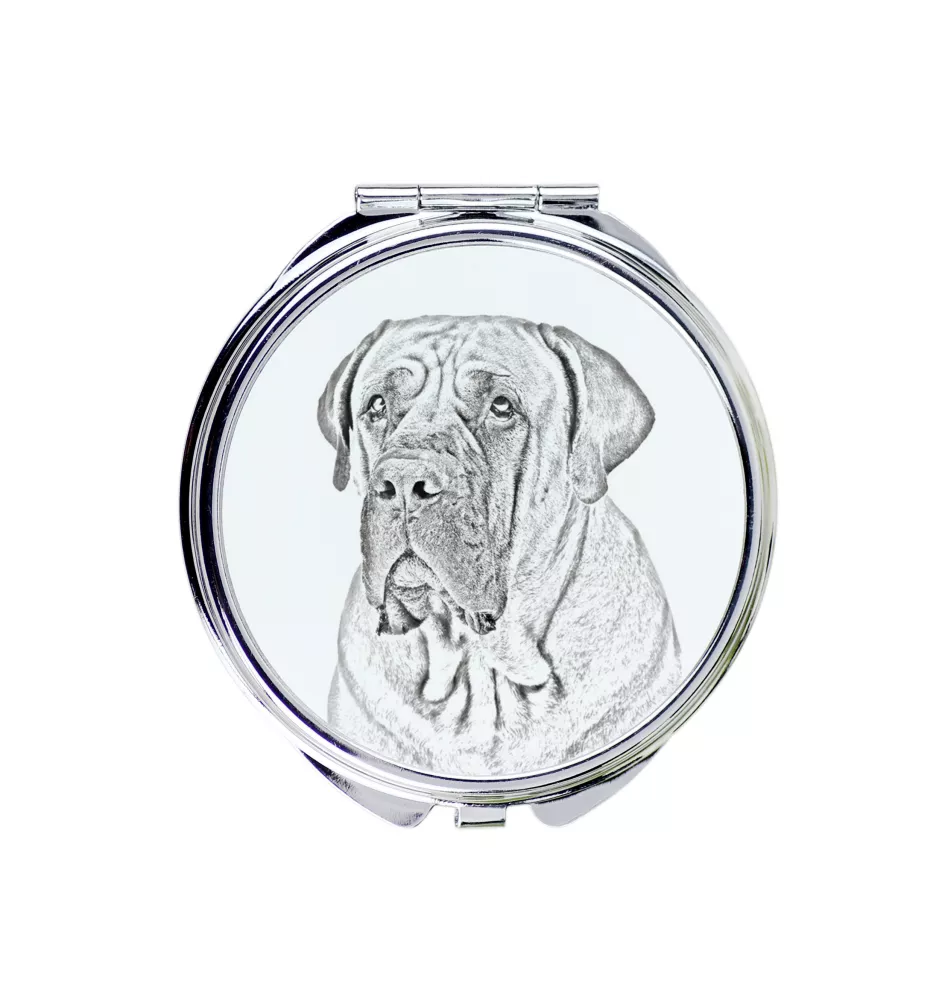 Boerboel, South African Mastiff - Pocket mirror with a dog, personalized mirror for a purse, compact mirror with Art-Dog brand print.
