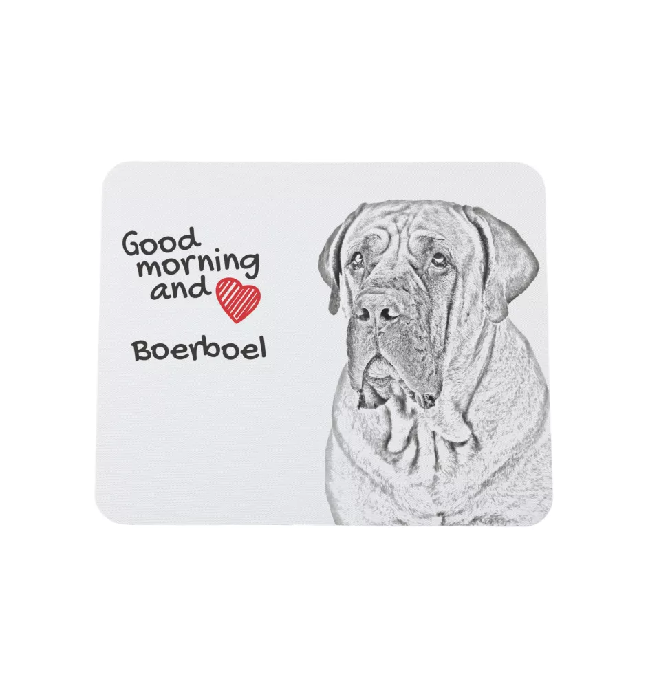 Boerboel - Mauspad mit Druck, personalisiertes Mauspad mit Hund, einzigartiges Gadget für Büroangestellte von Art-Dog.