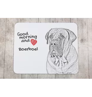 Boerboel - Mauspad mit Druck, personalisiertes Mauspad mit Hund, einzigartiges Gadget für Büroangestellte von Art-Dog.