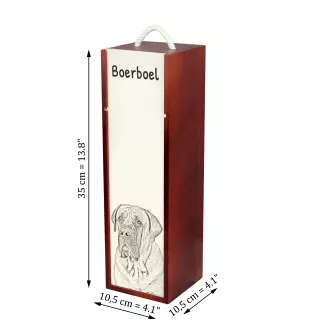 Boerboel - boîte à vin avec chien, boîte à alcool avec graphisme, boîte cadeau personnalisée de la marque Art-Dog