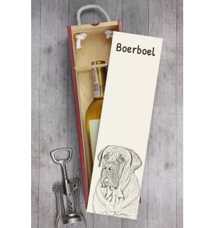 Boerboel, South African Mastiff - wine box with a dog, alcohol box with graphics, personalized gift box from the Art-Dog brand