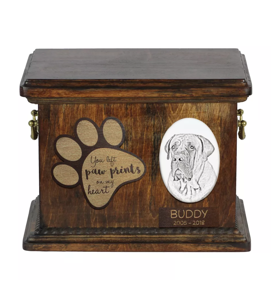 Boerboel, South African Mastiff - urn for dog ashes, personalized urn with a photo, dog photo urn by Art-Dog