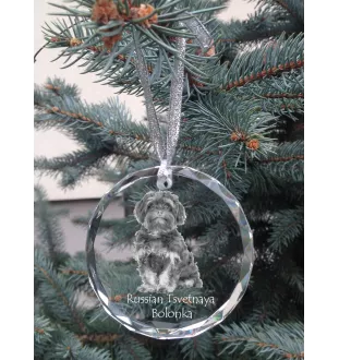 Bolonka - boule de Noël en cristal avec une photo, photo de chien dans le cristal, décoration personnalisée pour sapin de Noël de la marque Art-Dog