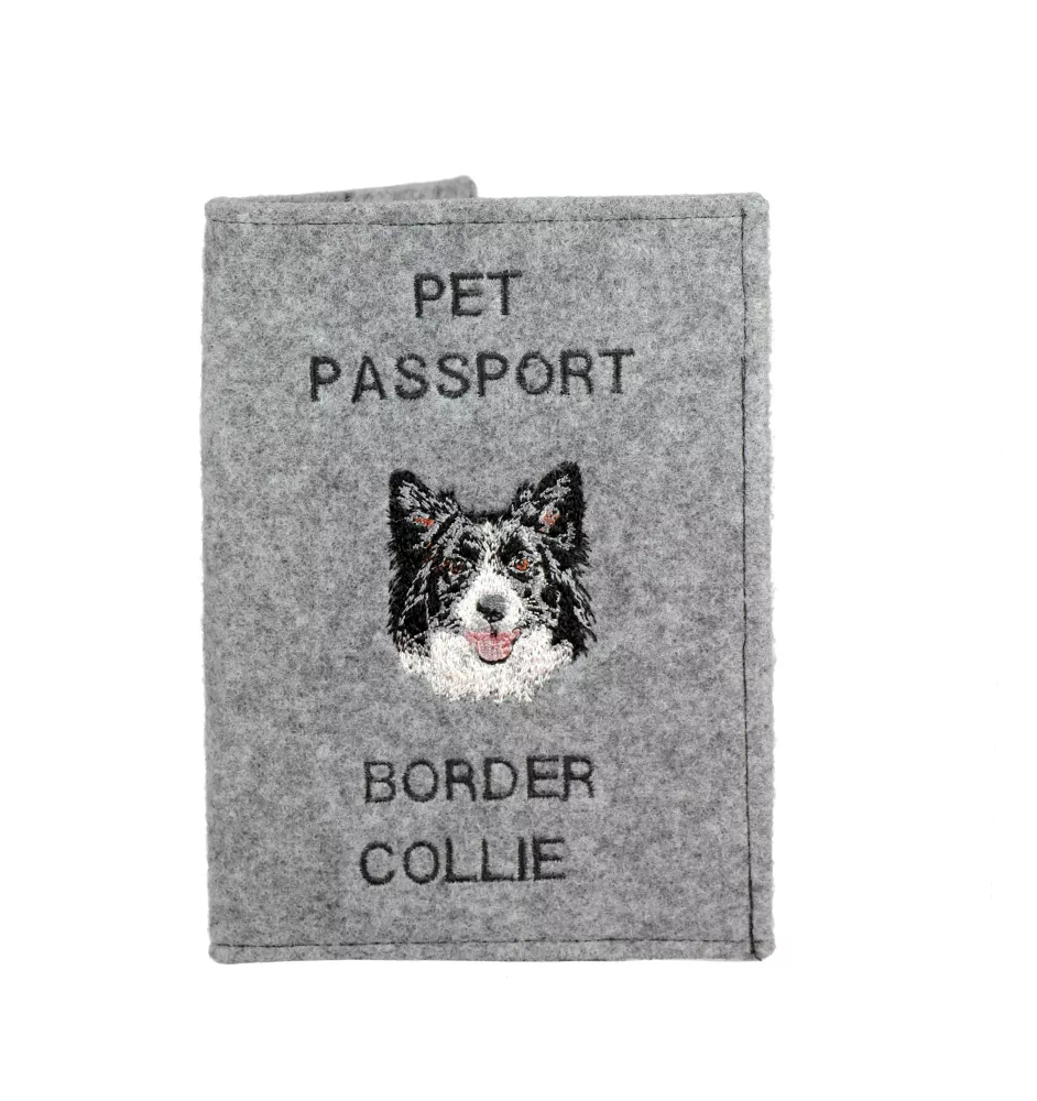 Border Collie - Dog passport case, document case, gift for the traveller from the Art-Dog brand
