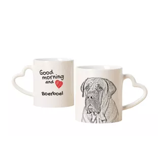 Boerboel, South African Mastiff - cup with a dog, adorable cup with a heart-shaped handle, universal gift from the Art-Dog brand