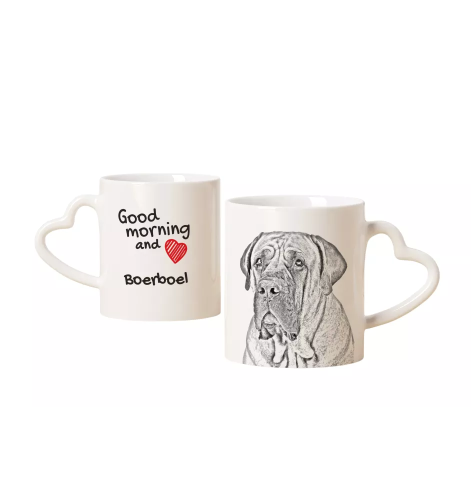 Boerboel - Tasse mit Hund, entzückende Tasse mit herzförmigem Henkel, universelles Geschenk der Marke Art-Dog
