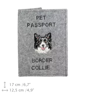 Border Collie - Dog passport case, document case, gift for the traveller from the Art-Dog brand