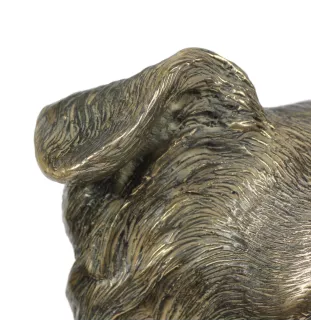 Border Collie - Statue de chien, buste sur socle en pierre, sculpture, trophée pour exposition canine par la marque Art-Dog