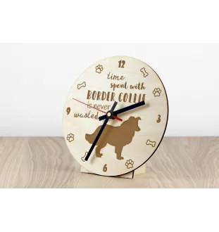 Border Collie - clock with dog, wooden clock with engraving, personalised clock by Art-Dog
