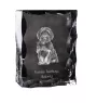 Bolonka, Russian Tsvetnaya Bolonka - crystal with a picture of a dog, glass statuette with a picture, unique frame with a picture from Art-Dog brand
