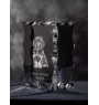 Bolonka, Russian Tsvetnaya Bolonka - crystal with a picture of a dog, glass statuette with a picture, unique frame with a picture from Art-Dog brand