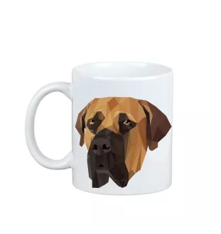 Boerboel - tasse avec une photo et un motif de chien géométrique Art-Dog