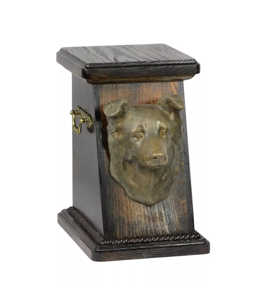 Border Collie - urne pour les cendres d'un chien, une urne élégante avec une statuette, une urne commémorative avec un buste de chien de la marque Art-Dog