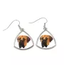 Boerboel - boucles d'oreilles avec une photo et un motif de chien géométrique Art-Dog