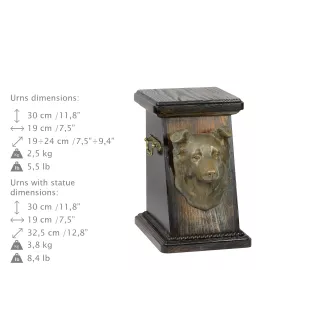Border Collie - urne pour les cendres d'un chien, une urne élégante avec une statuette, une urne commémorative avec un buste de chien de la marque Art-Dog