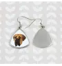 Boerboel - boucles d'oreilles avec une photo et un motif de chien géométrique Art-Dog