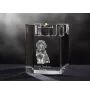 Bolonka, Russian Tsvetnaya Bolonka - Candle holder with dog photo, crystal tealight holder, personalised gift by Art-Dog brand