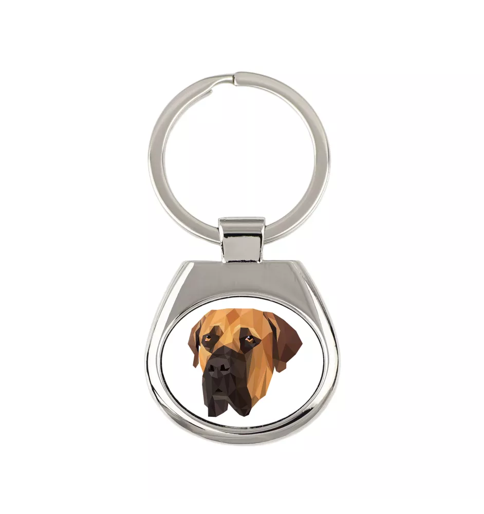 Boerboel - porte-clés géométrique avec photo et inscription Art-Dog