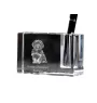 Bolonka, Russian Tsvetnaya Bolonka - Pen stand, crystal organiser with dog photo, unique desk decoration by Art-Dog brand