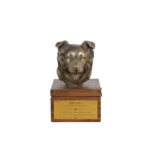 Border Collie - urn for dog ashes with a statuette, small urn for a dog, personalized urn with a bust of a dog by Art-Dog brand