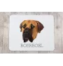 Boerboel - geometrisches Mauspad mit Bild und Aufschrift von Art-Dog
