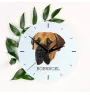 Boerboel - horloge murale géométrique avec photo et logo de la marque Art-Dog