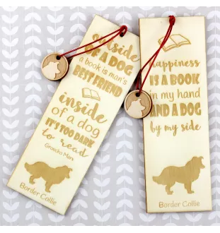 Border Collie - Lesezeichen mit Hund, personalisiertes Lesezeichen, Hundeaccessoire für Leser der Marke Art-Dog