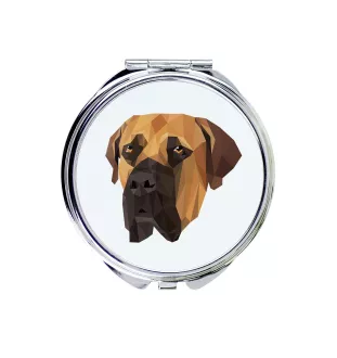 Boerboel - Spiegel mit Foto und geometrischem Aufdruck der Marke Art-Dog