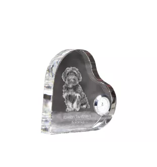 Bolonka - horloge en cristal avec une photo de chien, horloge de table en forme de cœur, horloge debout personnalisée de la marque Art-Dog