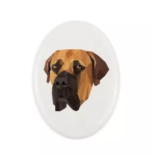 Boerboel - une plaque avec une photo et un motif géométrique de la marque Art-Dog