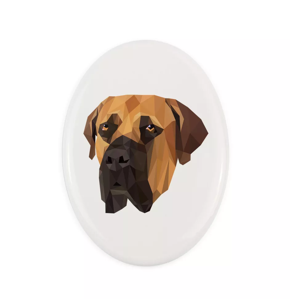 Boerboel - une plaque avec une photo et un motif géométrique de la marque Art-Dog