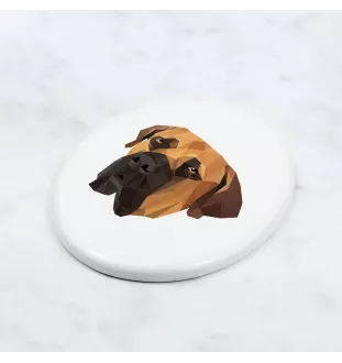 Boerboel, South African Mastiff - a plate with a geometric design and the brand name Art-Dog