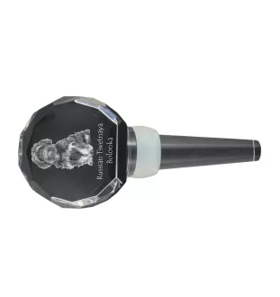 Bolonka, Russian Tsvetnaya Bolonka - Crystal bottle stopper, unique wine stopper with photo, personalised gift for sommelier by Art-Dog brand