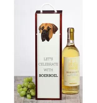 Boerboel, South African Mastiff - geometric box with a picture and inscription for wine by Art-Dog