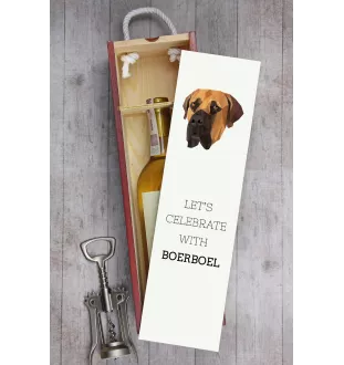 Boerboel, South African Mastiff - geometric box with a picture and inscription for wine by Art-Dog