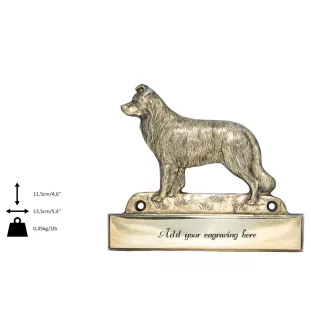Border Collie - Haustürschild mit Hund, Messingschild mit Namen, personalisiertes Türschild mit Markennamen Art-Dog