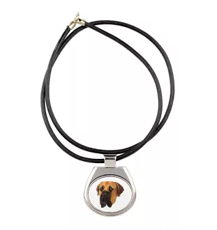 Boerboel - collier avec une photo et un motif géométrique de la marque Art-Dog