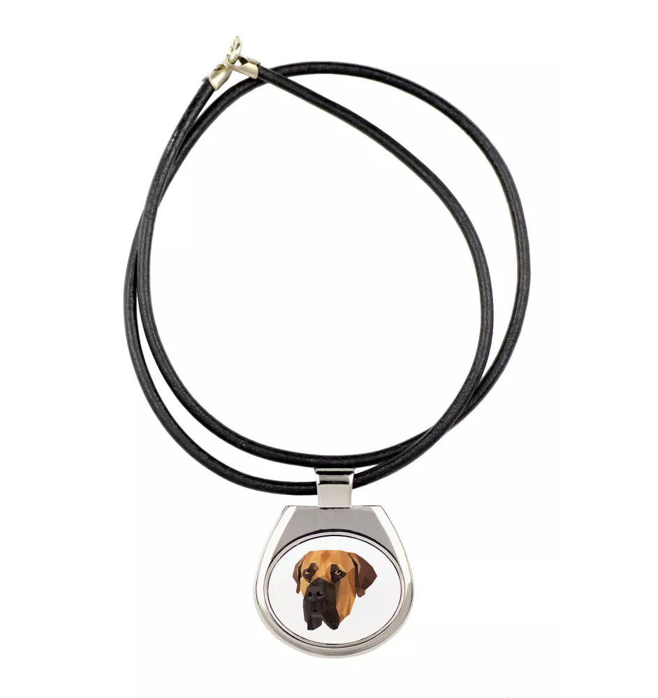Boerboel - collier avec une photo et un motif géométrique de la marque Art-Dog
