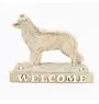 Border Collie - Türschild mit Hund, messingfarbenes Willkommensschild, einzigartiges Schild mit der Aufschrift Welcome von der Marke Art-Dog